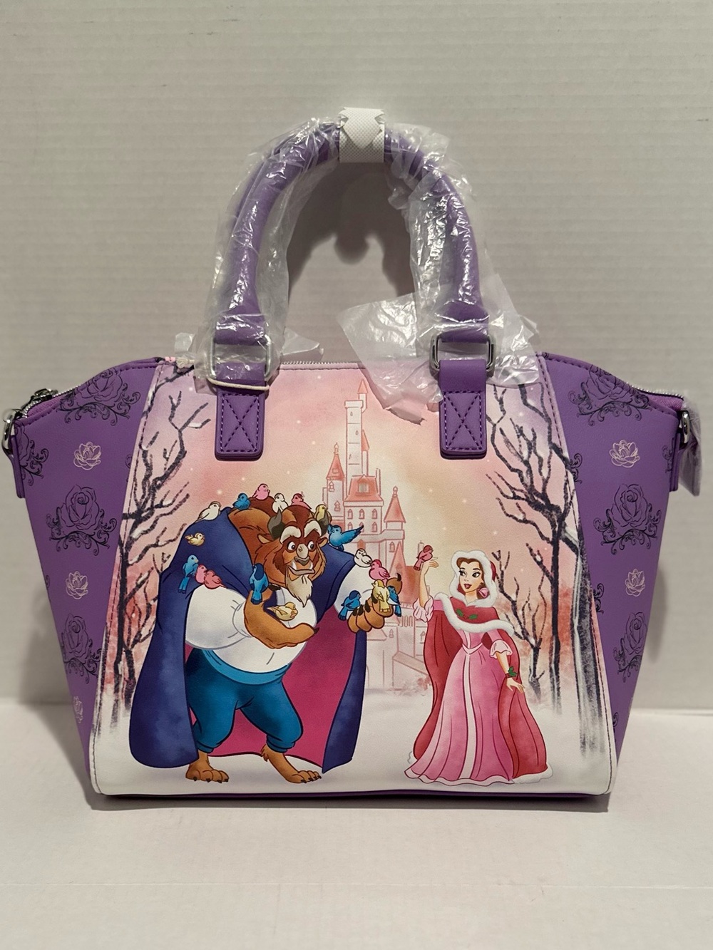 Loungefly Disney NWT Beauty & The Beast Winter Scene Satchel Bag